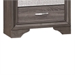 Pemberly Row 2-Drawer Nightstand with Hidden Jewelry Drawer in Gray/Silver
