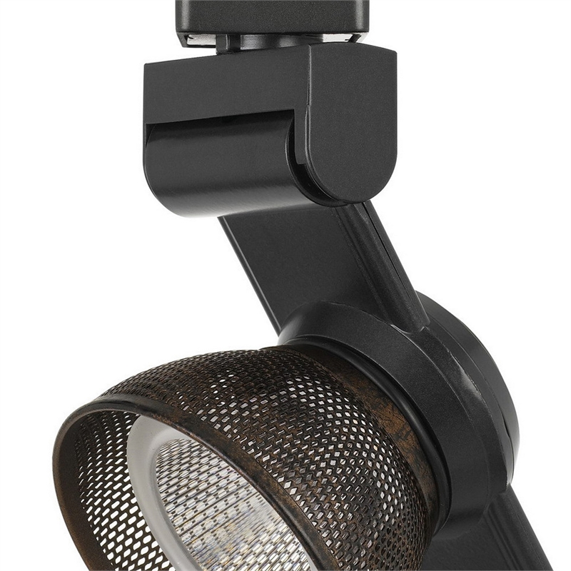 Pemberly Row 12W LED Metal Track Fixture with Mesh Head in Black/Bronze