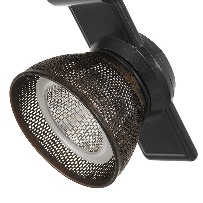 Pemberly Row 12W LED Metal Track Fixture with Mesh Head in Black/Bronze