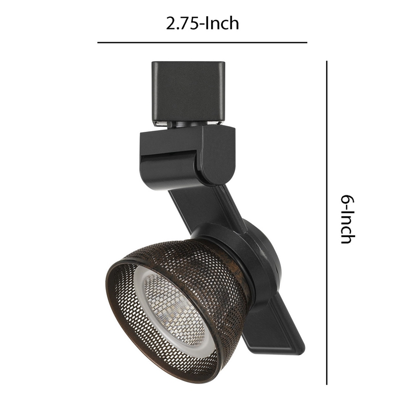 Pemberly Row 12W LED Metal Track Fixture with Mesh Head in Black/Bronze