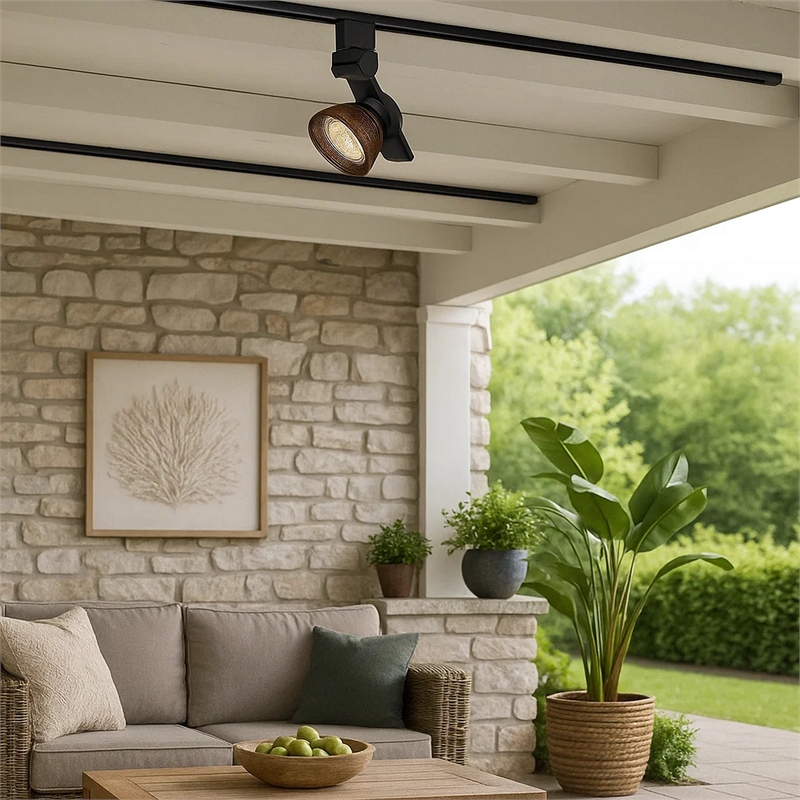 Pemberly Row 12W LED Metal Track Fixture with Mesh Head in Black/Bronze