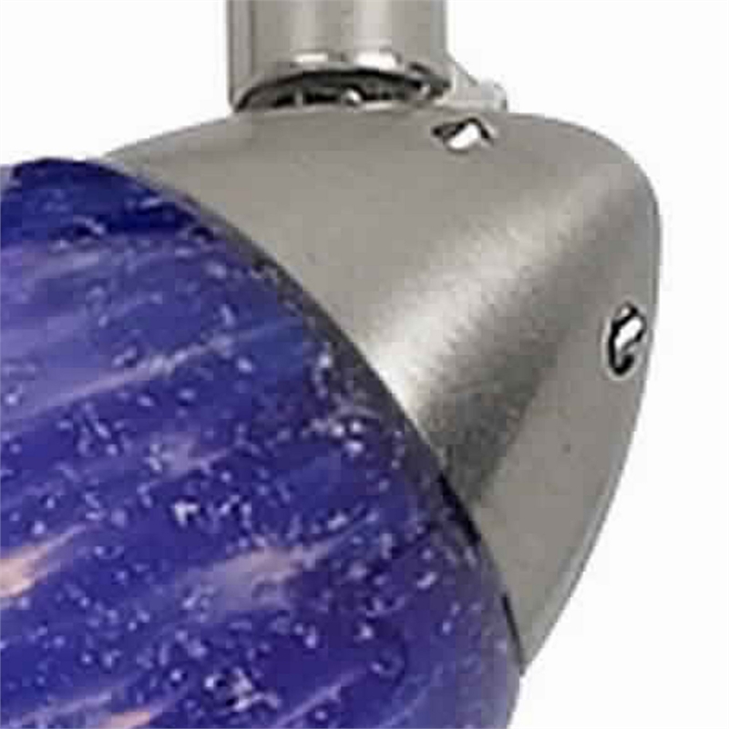 Pemberly Row 50 Watt Track Fixture with Glass Shade in Silver and Blue