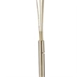 Pemberly Row Arc Floor Lamp with 4 Crystal Chandelier Lights in Black/Gold