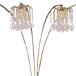 Pemberly Row Arc Floor Lamp with 4 Crystal Chandelier Lights in Black/Gold