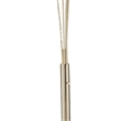 Pemberly Row Arc Floor Lamp with 4 Crystal Chandelier Lights in Black/Gold