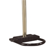 Pemberly Row Arc Floor Lamp with 4 Crystal Chandelier Lights in Black/Gold