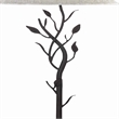 Pemberly Row Floor Lamp with Leaf Accent Body and Bell Shade in Black/Gray