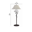 Pemberly Row Floor Lamp with Leaf Accent Body and Bell Shade in Black/Gray