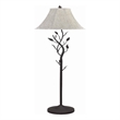 Pemberly Row Floor Lamp with Leaf Accent Body and Bell Shade in Black/Gray