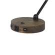 Pemberly Row Desk Lamp with USB Ports and Power Outlet Base in Beige/Black