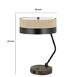 Pemberly Row Desk Lamp with USB Ports and Power Outlet Base in Beige/Black
