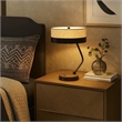 Pemberly Row Desk Lamp with USB Ports and Power Outlet Base in Beige/Black