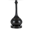 Pemberly Row Elongated Metal Accent Lamp with Drum Shade in Black