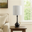 Pemberly Row Elongated Metal Accent Lamp with Drum Shade in Black