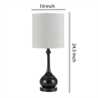 Pemberly Row Elongated Metal Accent Lamp with Drum Shade in Black