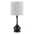 Pemberly Row Elongated Metal Accent Lamp with Drum Shade in Black