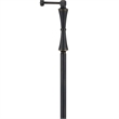 Pemberly Row Metal Floor Lamp with Swing Arm and Bell Shade in Beige/Black