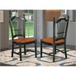 Pemberly Row Wood Dining Chairs in Black & Cherry Finish (Set of 2)
