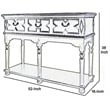 Pemberly Row 3-Drawer Console Table with X Design and Bun Feet in Black
