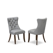 Pemberly Row 5-Piece Faux Leather Dining Set in Light Gray/Walnut