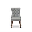 Pemberly Row 5-Piece Faux Leather Dining Set in Light Gray/Walnut