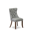 Pemberly Row 5-Piece Faux Leather Dining Set in Light Gray/Walnut