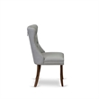 Pemberly Row 5-Piece Faux Leather Dining Set in Light Gray/Walnut