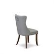 Pemberly Row 5-Piece Faux Leather Dining Set in Light Gray/Walnut