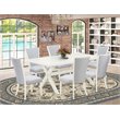 Pemberly Row 7-Piece Wood Dining Set with Linen White/Gray Finish