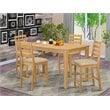 Pemberly Row 5-Piece Wood Dining Set with Counter Height Stools in Oak