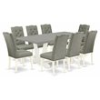 Pemberly Row 9-Piece Wood Dining Table Set in White/Smoke Finish