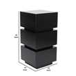 Pemberly Row Wooden Pedestal Stand in Stacked Cube Design in Antique Black
