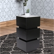 Pemberly Row Wooden Pedestal Stand in Stacked Cube Design in Antique Black