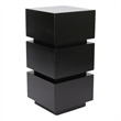 Pemberly Row Wooden Pedestal Stand in Stacked Cube Design in Antique Black
