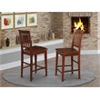 Pemberly Row 11-Inch Rubberwood Counter Stools in Mahogany (Set of 2)