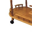 Pemberly Row 2-Tier Wine Table on Casters with Wine Rack in Oak Brown