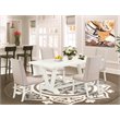 Pemberly Row 5-Piece Rubberwood Dining Set in Linen White & Cream Finish