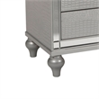 Pemberly Row 3-Drawer Nightstand with Mirror and Crystal Pulls in Gray