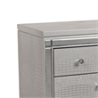 Pemberly Row 3-Drawer Nightstand with Mirror and Crystal Pulls in Gray