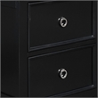Pemberly Row Umi 2-Drawer Wooden Nightstand with Tapered Legs in Black