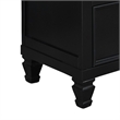 Pemberly Row Umi 2-Drawer Wooden Nightstand with Tapered Legs in Black