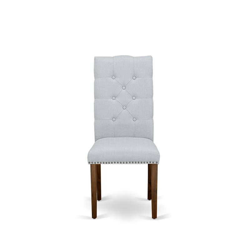Pemberly Row Dining Chairs in Walnut with Gray Linen (Set of 2)