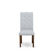 Pemberly Row Dining Chairs in Walnut with Gray Linen (Set of 2)