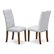 Pemberly Row Dining Chairs in Walnut with Gray Linen (Set of 2)