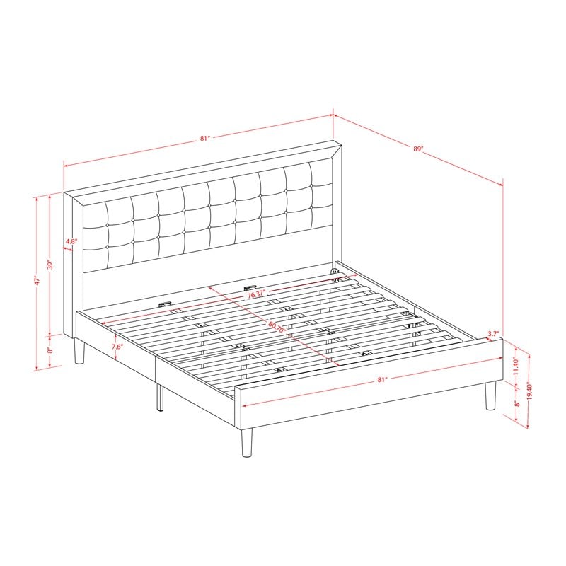 Pemberly Row 3-Piece Wood Platform King Bedroom Set in Beige/Black
