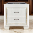 Pemberly Row 2-Drawer Nightstand with LED Light and Mirror Accents in White