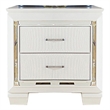 Pemberly Row 2-Drawer Nightstand with LED Light and Mirror Accents in White
