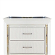 Pemberly Row 2-Drawer Nightstand with LED Light and Mirror Accents in White