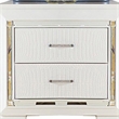 Pemberly Row 2-Drawer Nightstand with LED Light and Mirror Accents in White