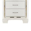 Pemberly Row 2-Drawer Nightstand with LED Light and Mirror Accents in White